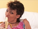 Rene : Hot teen slut fucks her pussy with a banana : sex scene #3