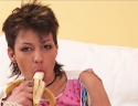 Rene : Hot teen slut fucks her pussy with a banana : sex scene #4