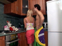 Alina : Hot young blonde gets screwed in the kitchen : sex scene #4